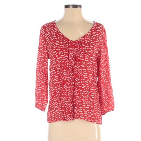 19 Cooper ~ Red print blouse - Picture 1 of 6